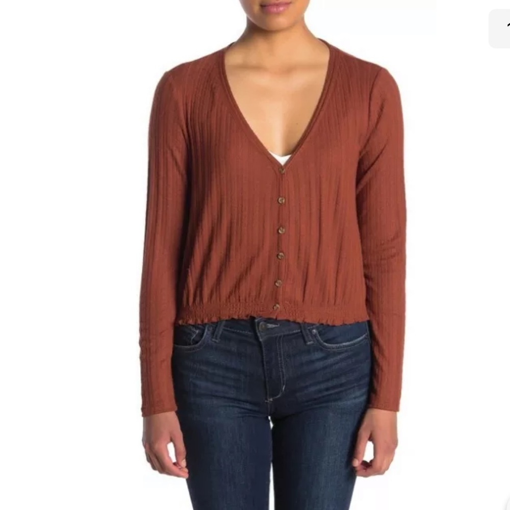 Abound Pointelle Knit Crop Sweater